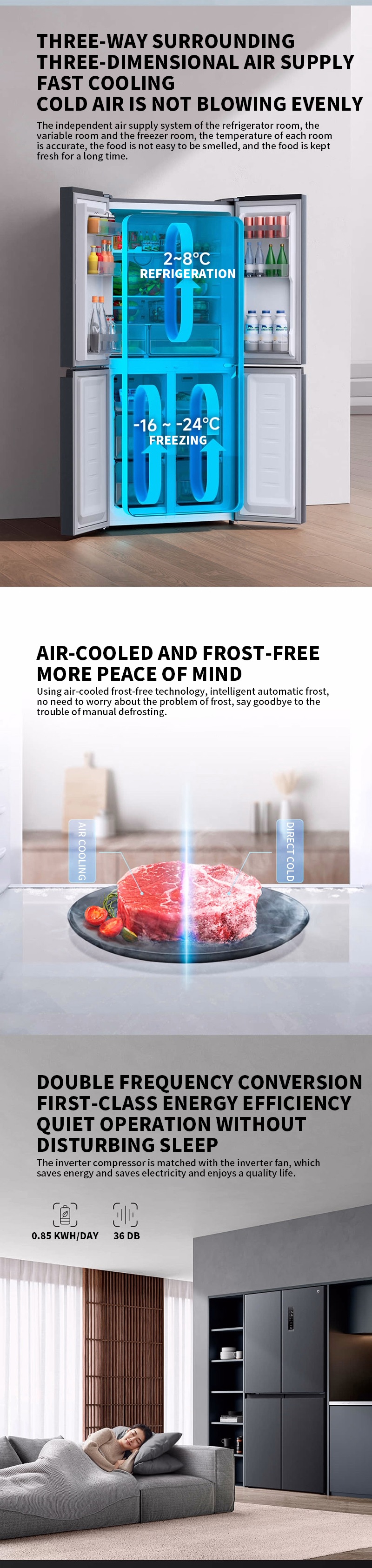 Tủ lạnh Xiaomi Mijia 430L có độ ồn thấp chỉ 36dB Tủ lạnh Xiaomi Mijia 430L có độ ồn thấp chỉ 36dB