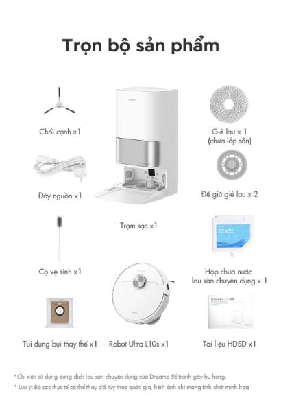 Bộ Phụ kiện Robot Hút Bụi Lau Nhà Dreame L10s Ultra Bộ Phụ kiện Robot Hút Bụi Lau Nhà Dreame L10s Ultra