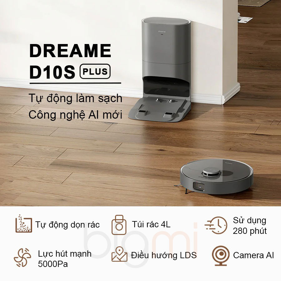 Robot hút bụi lau nhà Dreame D10S Plus được trang bị hàng loạt tính năng thông minh