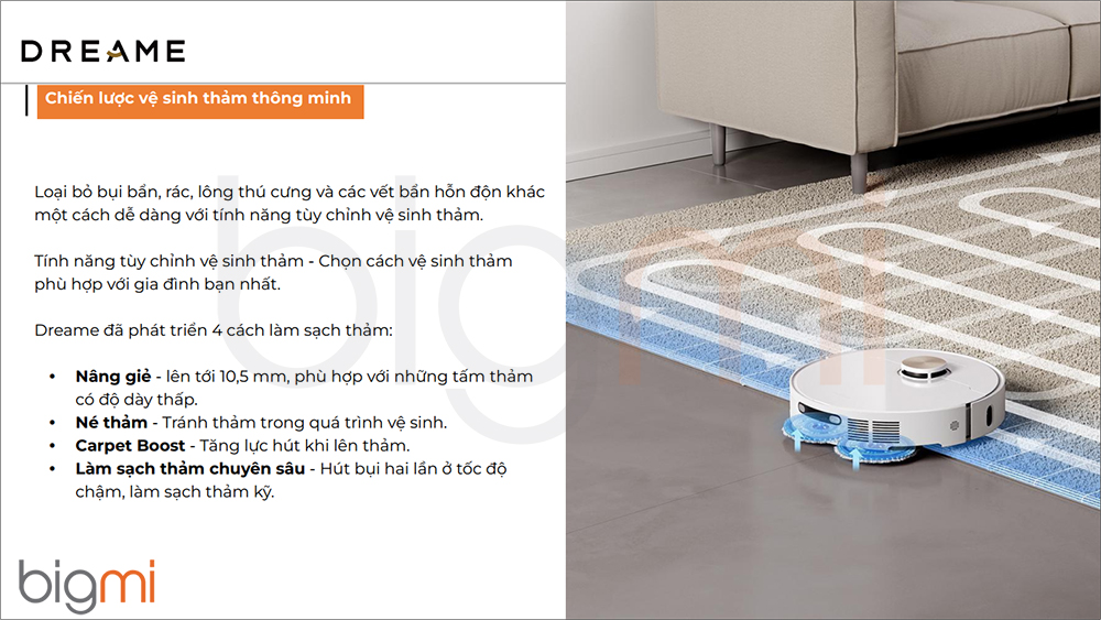 Robot hut bui lau nha Dreame L10s Pro Ultra Heat va chien luoc ve sinh tham thong minh 11