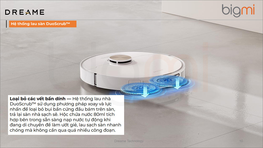 Robot hut bui lau nha Dreame L10s Pro Ultra Heat va he thong lau san DuoScrub 10