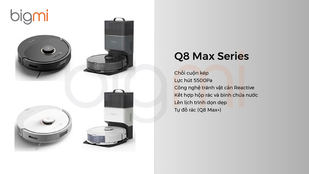 Robot hút bụi lau nhà Roborock Q8 Max / Q8 Max Plus với nhiều tính năng thông minh, mạnh mẽ đi kèm