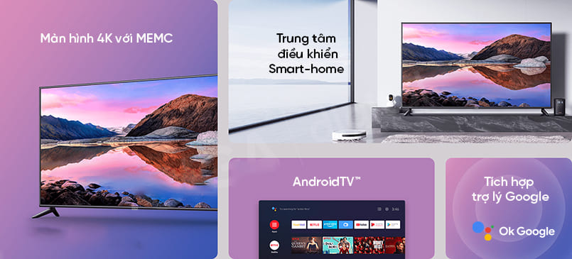 Tivi thông minh Xiaomi P1E 65 inch - 4K - 2023 - Giá cực tốt