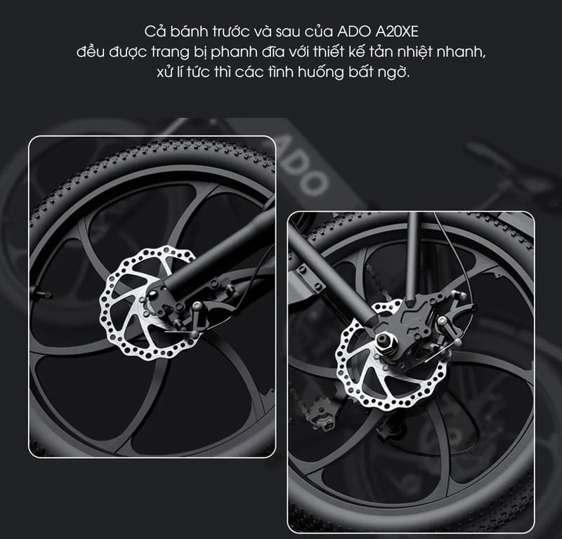 hệ thống phanh Xe đạp trợ lực điện ADO A20XE