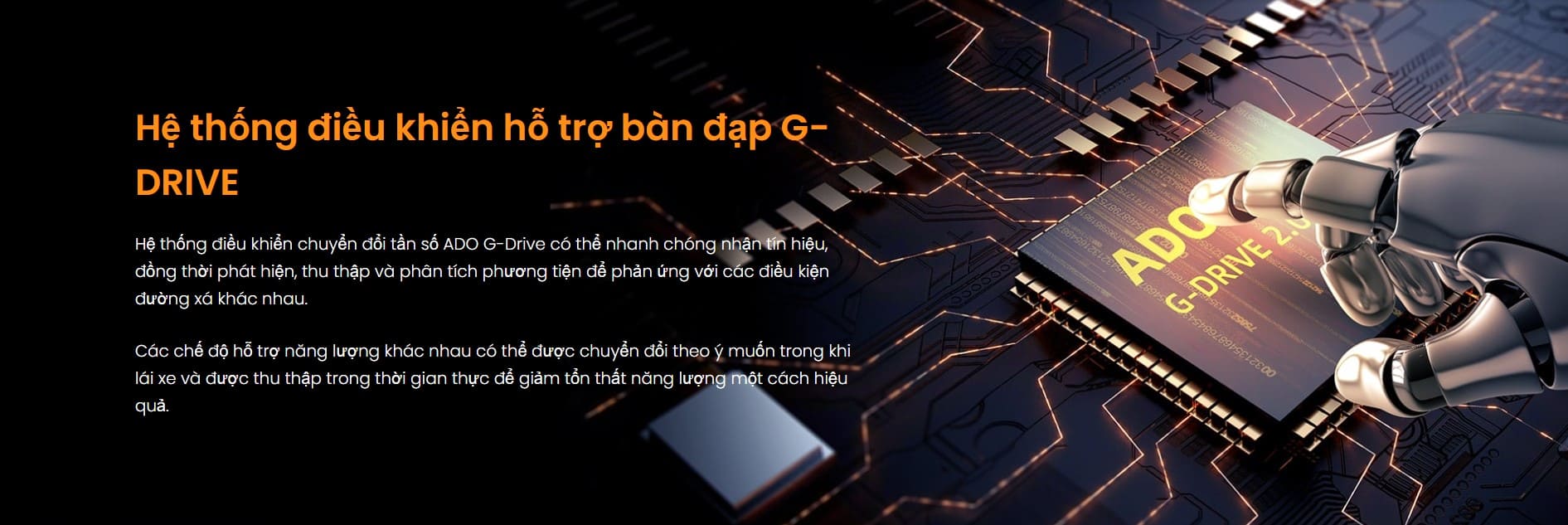 Hệ thống điều khiển chuyển đổi tần số của xe đạp gấp gọn ADO A16XE